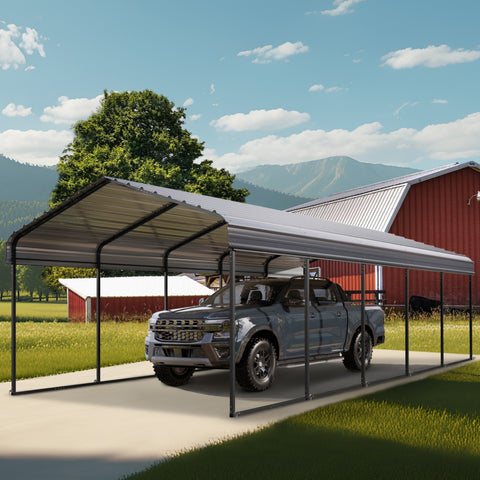 Heavy Duty Carport with Galvanized Steel Roof Multi-Purpose Shelter