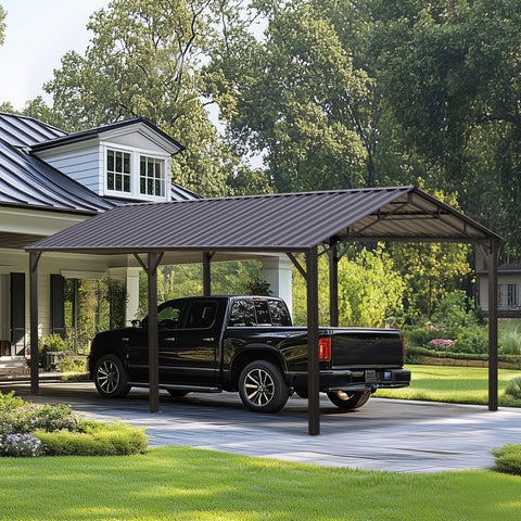 Heavy Duty Carport with Galvanized Steel Roof Multi-Purpose Shelter