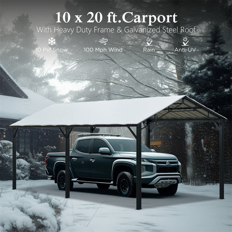 Heavy Duty Carport with Galvanized Steel Roof Multi-Purpose Shelter