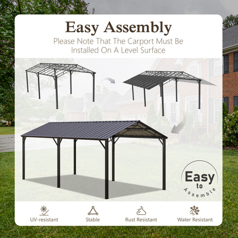 Heavy Duty Carport with Galvanized Steel Roof Multi-Purpose Shelter