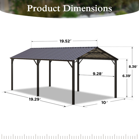 Heavy Duty Carport with Galvanized Steel Roof Multi-Purpose Shelter