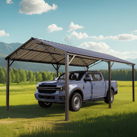 Heavy Duty Carport with Galvanized Steel Roof Multi-Purpose Shelter