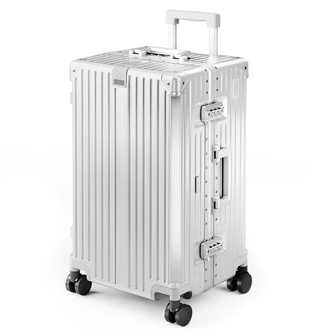 Thickened Aluminum Frame Trunk Luggage with TSA Lock USB Charging, 26/30 Inch