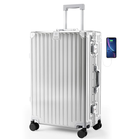 Carry-On and Checked Thickened 3-Layer Aluminum Frame Travel Suitcase
