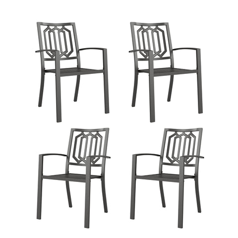 PHI VILLA Outdoor Patio Metal Dining Chairs for Garden, Backyard