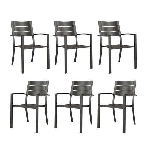 PHI VILLA Outdoor Patio Metal Dining Chairs for Garden, Backyard