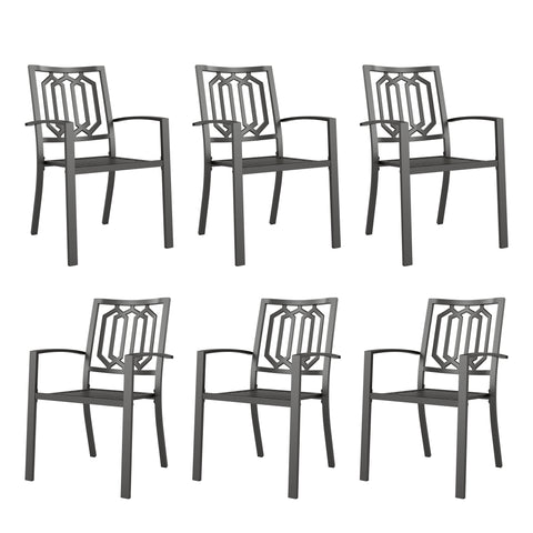 PHI VILLA Outdoor Patio Metal Dining Chairs for Garden, Backyard