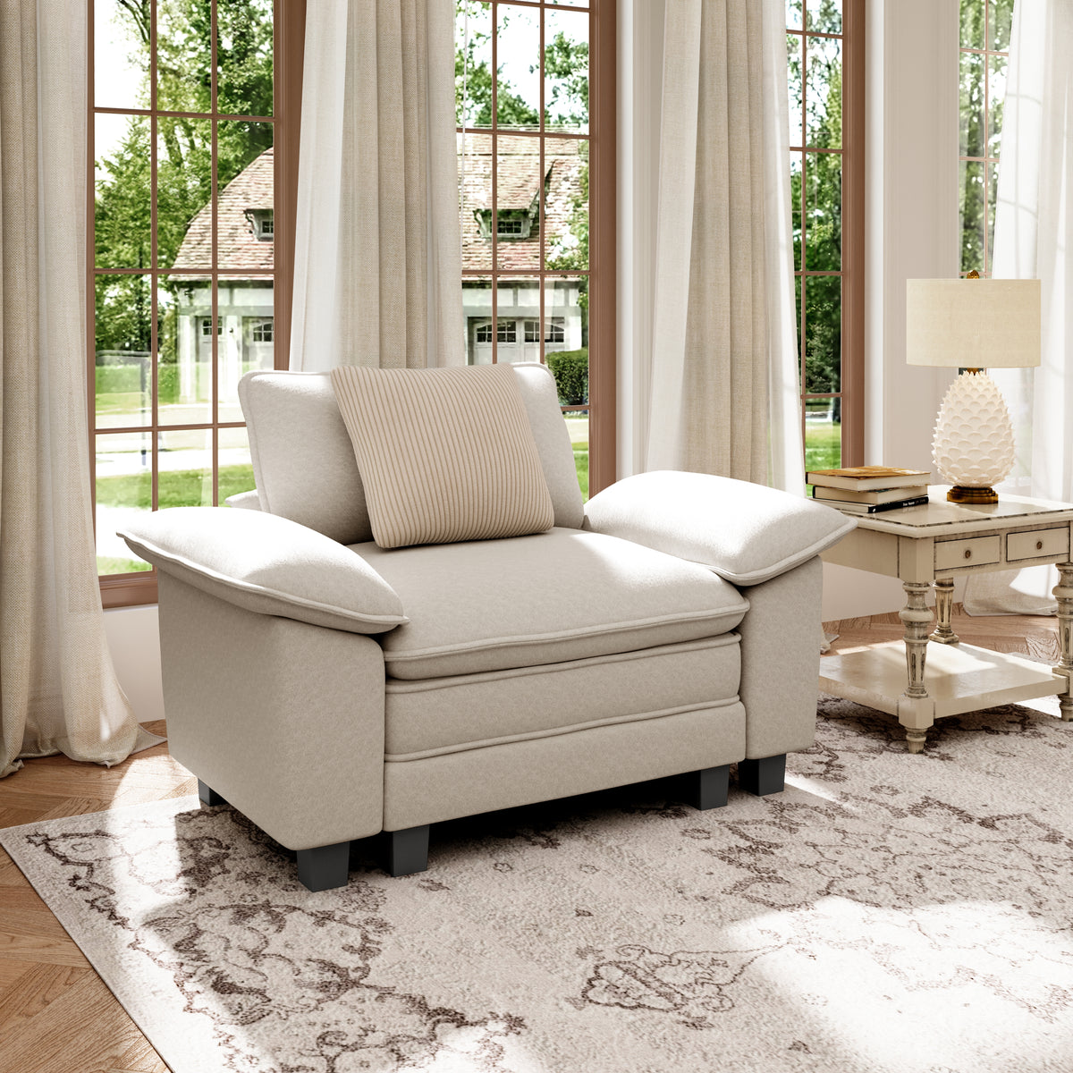 PHI VILLA Cloud-Like Chenille Living Room Sofa Couch