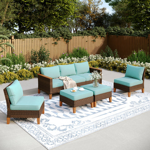 Phi Villa 7-Piece Luxury Rattan Outdoor Sofa Sectional