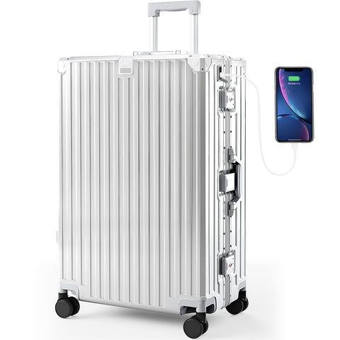 Carry-On and Checked Thickened 3-Layer Aluminum Frame Travel Suitcase