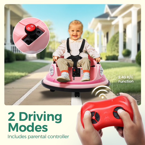 12V Kids Electric Bumper Car for Toddlers with 360° Spin and Remote