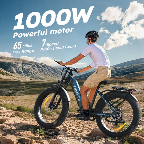 Alpha Camp 26" Rated 500W Peak 1000W E-Bike, 26" Fat Tire Electric Mountain Bike, 48V Ebike for Adults with LED Headlight UL2849