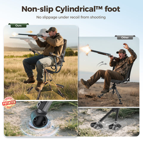 360° Silent Swivel Blind Hunting Chair with Shooting Pedals - Alpha Camp
