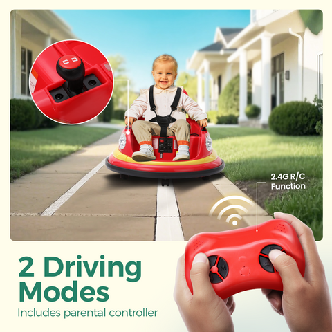 12V Kids Electric Bumper Car for Toddlers with 360° Spin and Remote