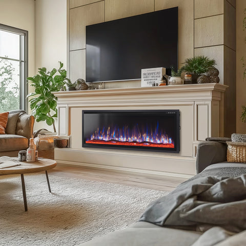 Premium Wall Mounted & Recessed Electric Fireplace with Remote Control - Sophia & William