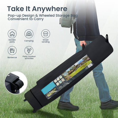 PHI VILLA Slant Leg Pop-up Instant Lightweight Canopy Gazebo