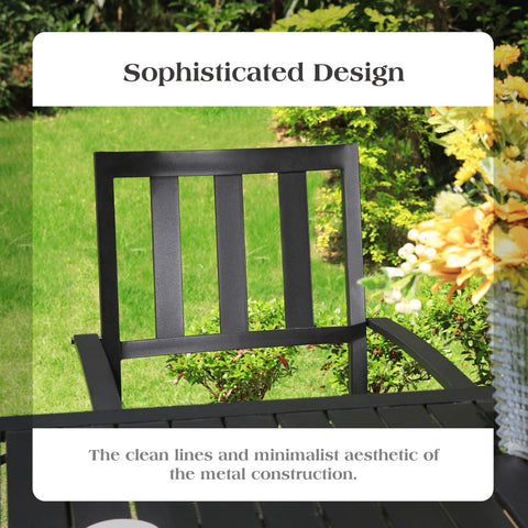 PHI VILLA Outdoor Patio Metal Dining Chairs for Garden, Backyard