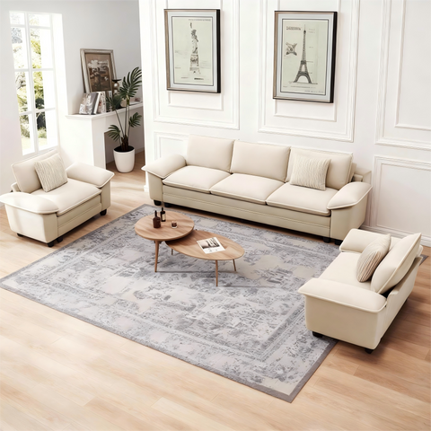 PHI VILLA Modern Chenille Modular Cloud Sofa Set with Deep Seats for Living Room