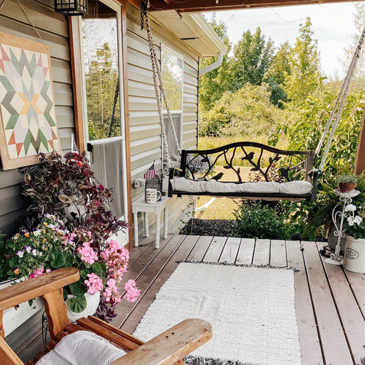 MFSTUDIO Porch Swing Seat with Hanging Chains, Patio Swing Bench