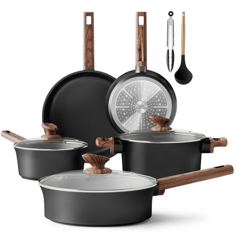 Kitchen Academy 10-Piece Non-Toxic Ceramic Cookware Set