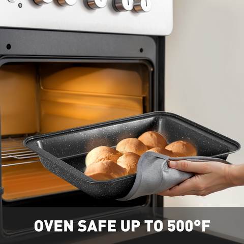 Induction Nonstick Granite-Coating 17 Piece Cookware Set,Kitchen Academy