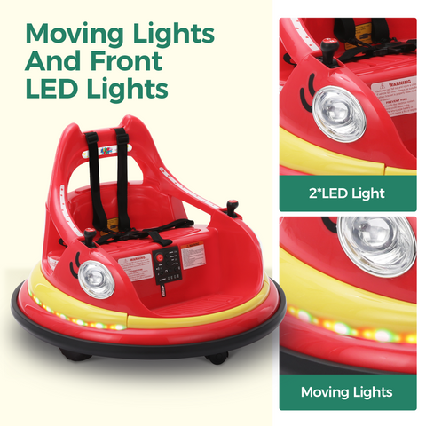 12V Kids Electric Bumper Car for Toddlers with 360° Spin and Remote