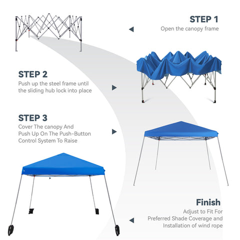 PHI VILLA Slant Leg Pop-up Instant Lightweight Canopy Gazebo