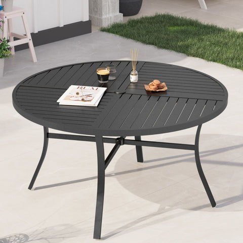 PHI VILLA 42" & 54" Geometric Stamped Patio Dining Round  Table