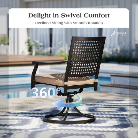 MFSTUDIO Patio Metal Dining Chairs for Garden Backyard