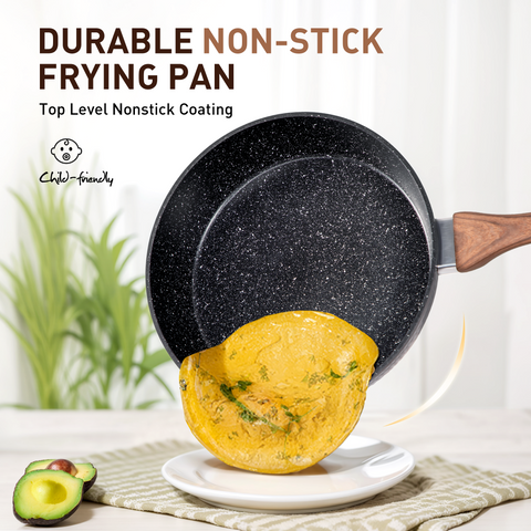 Kitchen Academy 15 Pieces Induction Black Hammered Finish Nonstick Pots and Pans Set