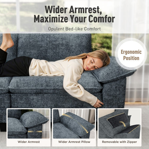 PHI VILLA Cloud-Like Chenille Living Room Sofa Couch