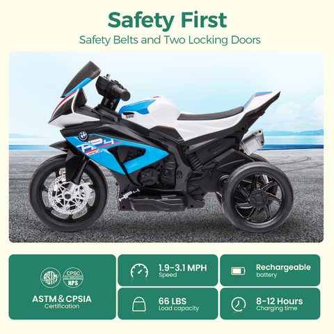 BMW Licensed Kids Electric Motorcycle – 12V Ride-On Toy for Toddlers