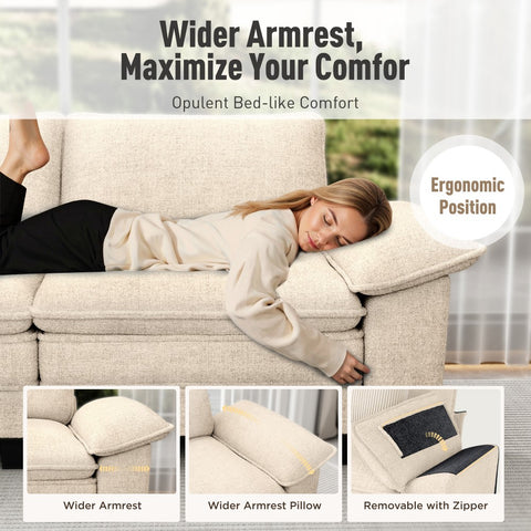 PHI VILLA Cloud-Like Chenille Living Room Sofa Couch