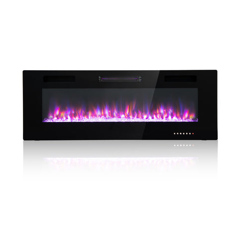 PHI VILLA 50" Upgraded Insert Wall Mounted Electric Fireplace, 750/1500W