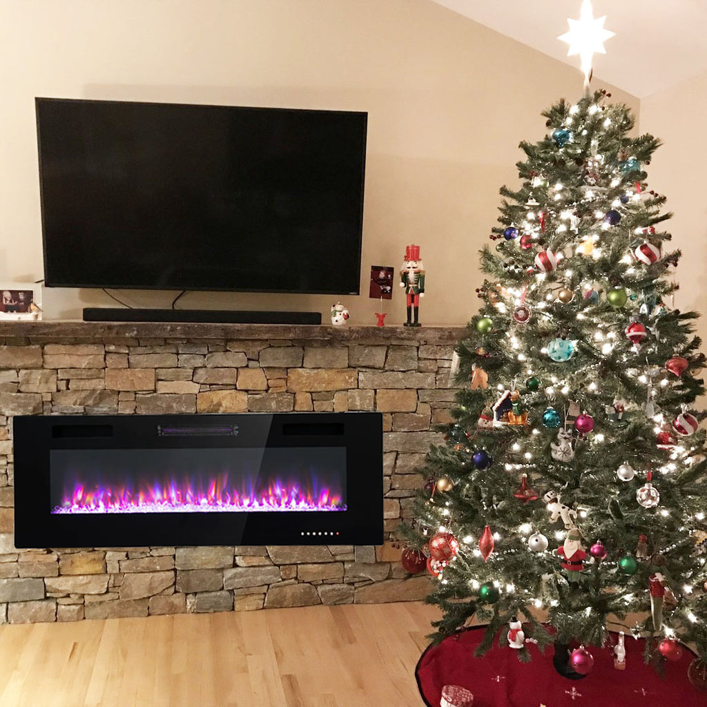 50" Insert Wall Mounted Electric Fireplace, 750/1500WPHI VILLA