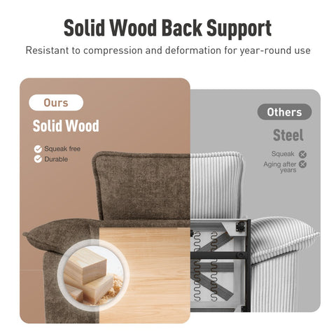 PHI VILLA Modern Chenille Modular Cloud Sofa Set with Deep Seats for Living Room