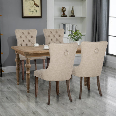 PU Leather Wing Back Side Dining Room Chairs Set of 4 -MFSTUDIO