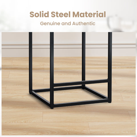 PHI VILLA 24'' Backless PU Leather Bar Stools for Kitchen Island with Sturdy Metal Frame- Set of 4