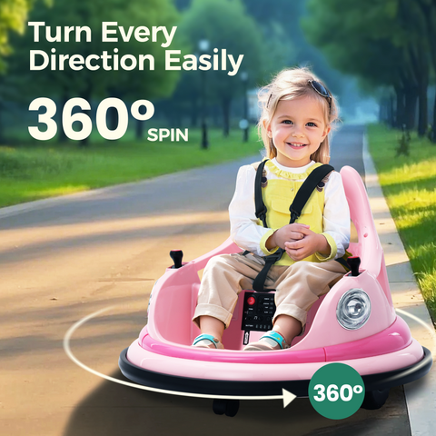 12V Kids Electric Bumper Car for Toddlers with 360° Spin and Remote