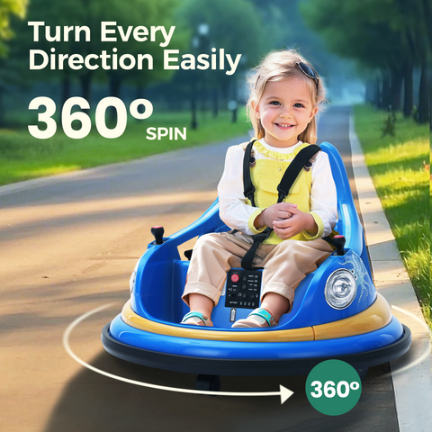 12V Kids Electric Bumper Car for Toddlers with 360° Spin and Remote