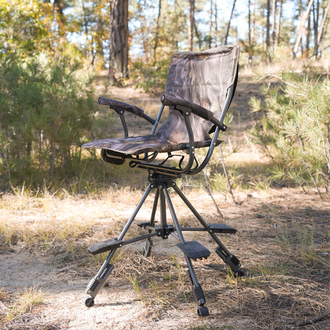360° Silent Swivel Blind Hunting Chair with Shooting Pedals - Alpha Camp