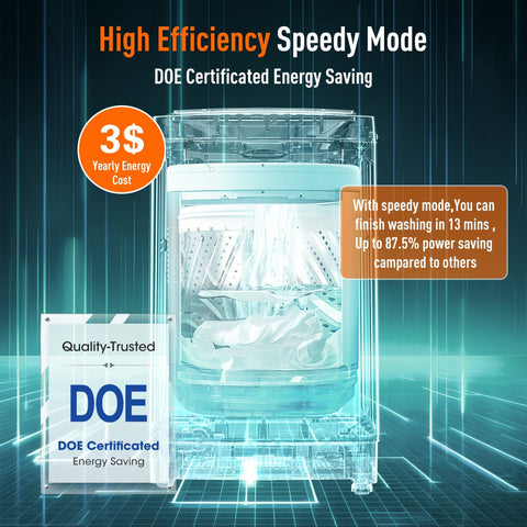 Portable Full-Automatic Washing Machine for Apartments, Dorms and RVs