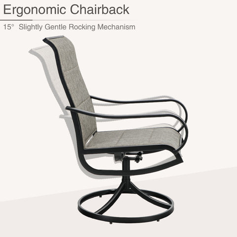 PHI VILLA Classic Textilene Swivel Chairs