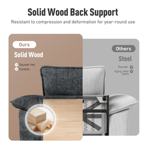 PHI VILLA Cloud-Like Chenille Living Room Sofa Couch