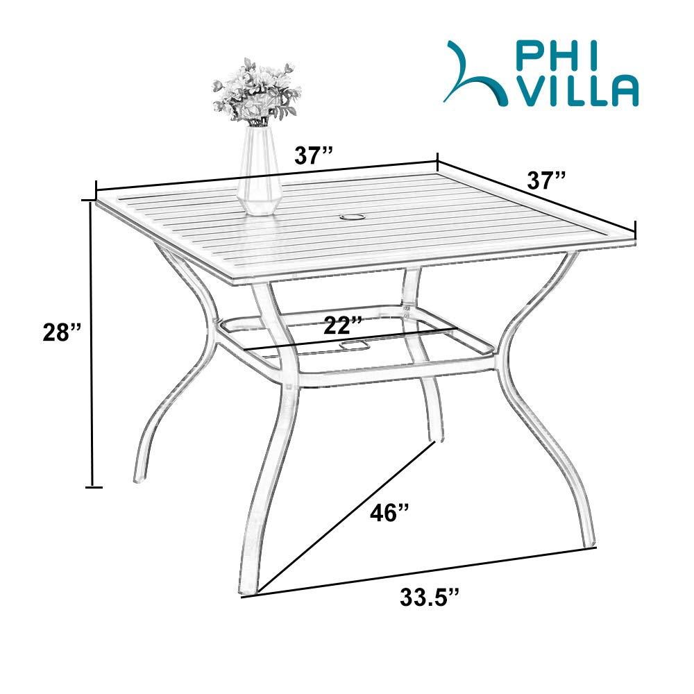 PHI VILLA 5-Piece High-back Padded Swivel Texitilene Outdoor Dining Set