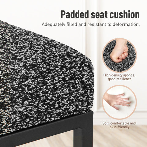 PHI VILLA 24 Inch Counter Height Bar Stool Chenille Upholstered with Backrest- Set of 4