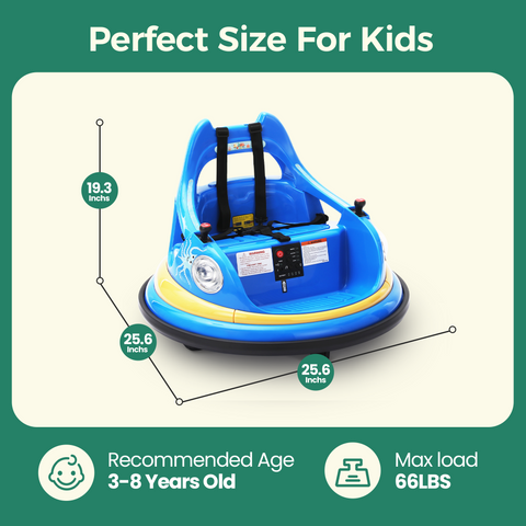 12V Kids Electric Bumper Car for Toddlers with 360° Spin and Remote