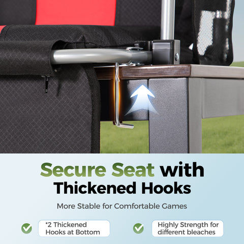 Alpha Camp Folding Stadium Seat Chair for Bleachers with Back & Arm Rest, 2 Pieces