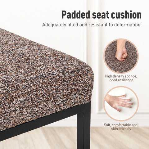 PHI VILLA 24 Inch Counter Height Bar Stool Chenille Upholstered with Backrest- Set of 4