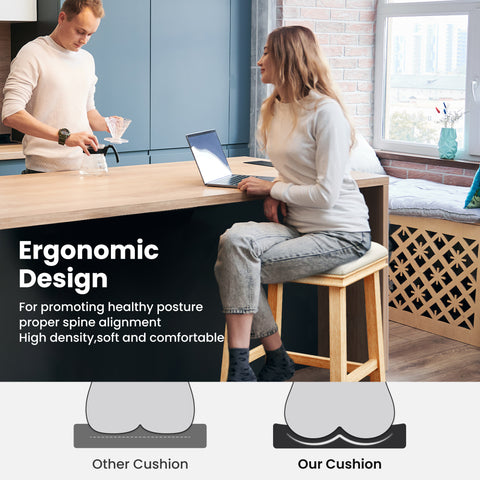 PHI VILLA 24" Backless Counter Height Bar Stools with Faux Leather Seat, Set of 4